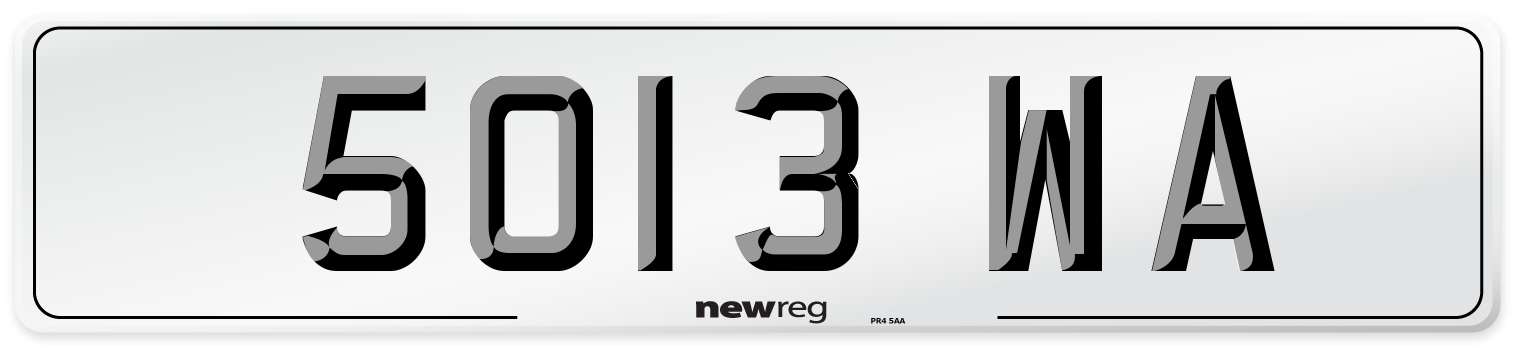 5013 WA Number Plate from New Reg